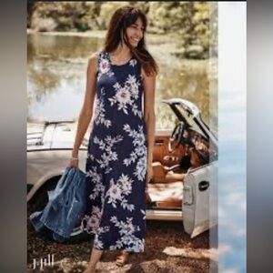 J. Jill Navy Floral Maxi Dress